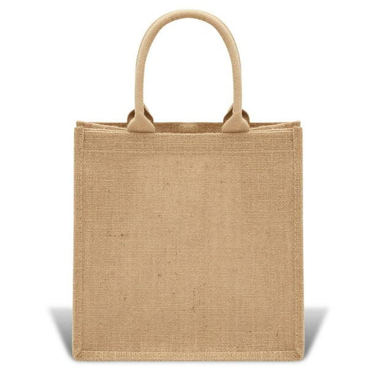 Handmakers Natural Jute Gift Bags for Return Gifts Pack of 50 (12x12x5 inch)