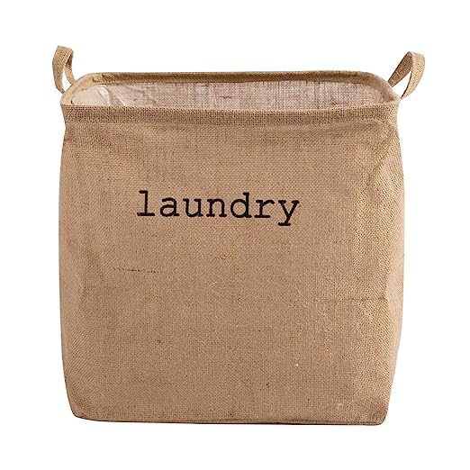 Laundry Basket 54-Litre Natural Moisture-Resistant Jute Laundry Hamper with Handle