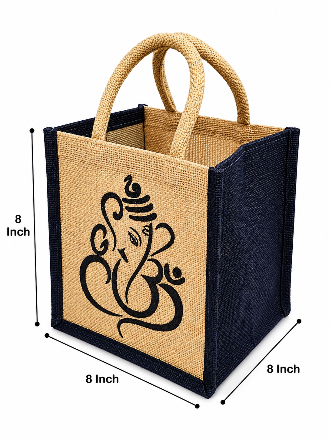 Handmakers Diwali Return Gift Ganesh Jute Bags 8X5X8 Inch