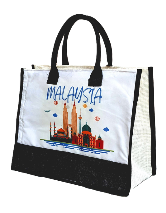Handmakers Malaysia Travel Tote Bag – Custom Jute Bags for Wedding, Events, Parties & Family Trips (Reusable & Stylish)