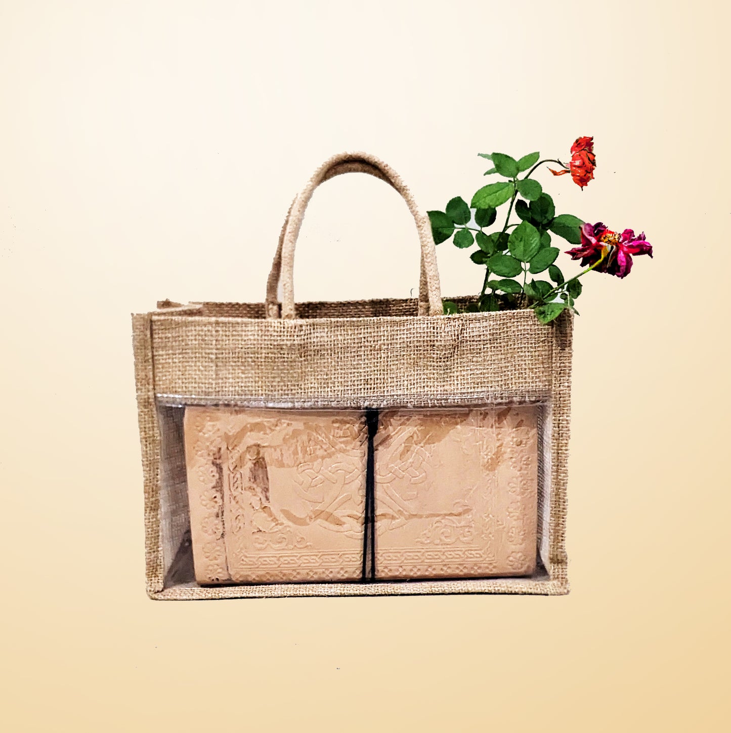 Jute Jar Bag with Window