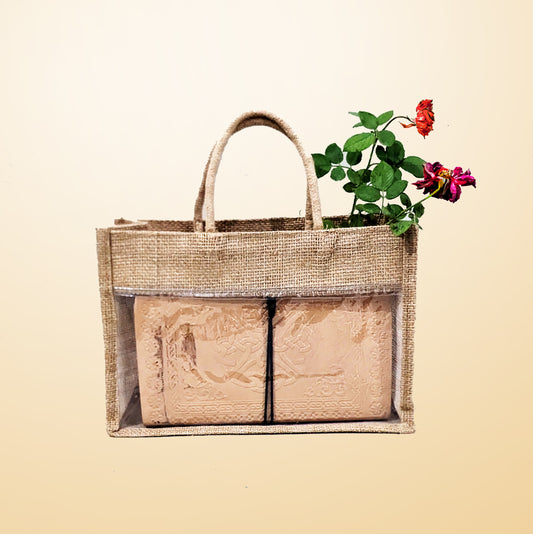 Jute Jar Bag with Window