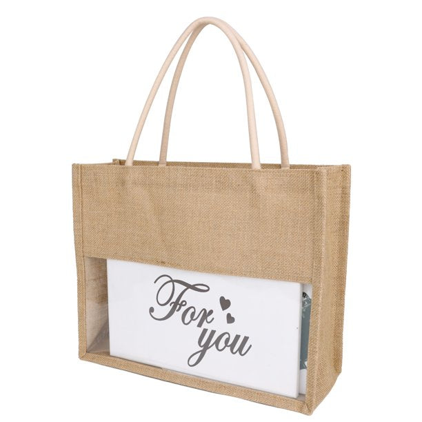 Transparent Window jute bag in Bulk
