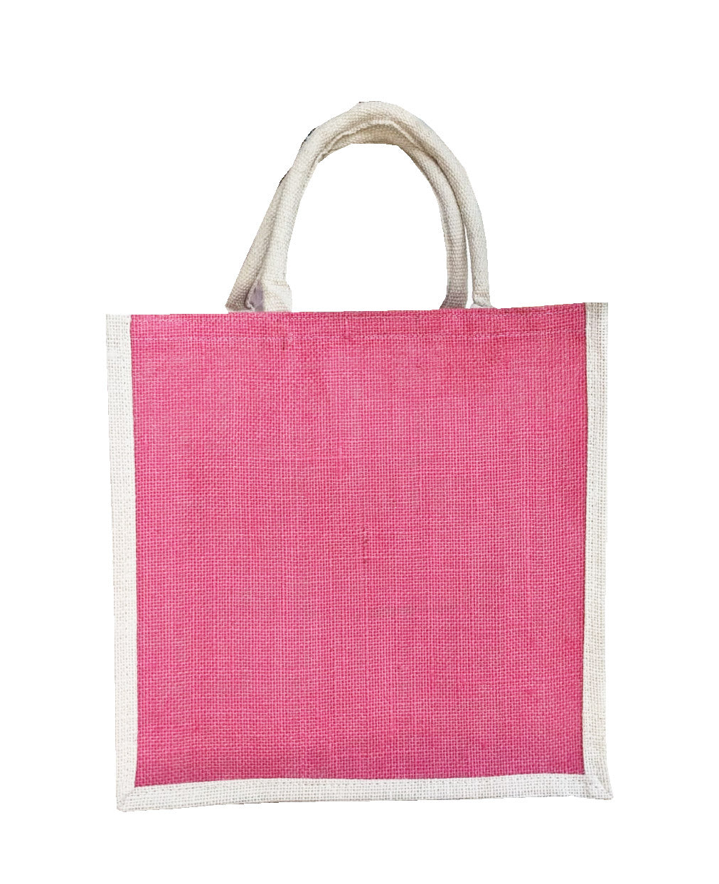 Handmakers Natural Pink Jute Bags Pack of 50 (14x12x5 inch)