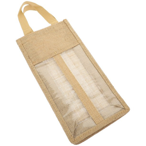 Handmakers Durable Versatile Stylish 2 Bottles Jute Wine Bottle Cover Bag | Party Gift Bags (2)