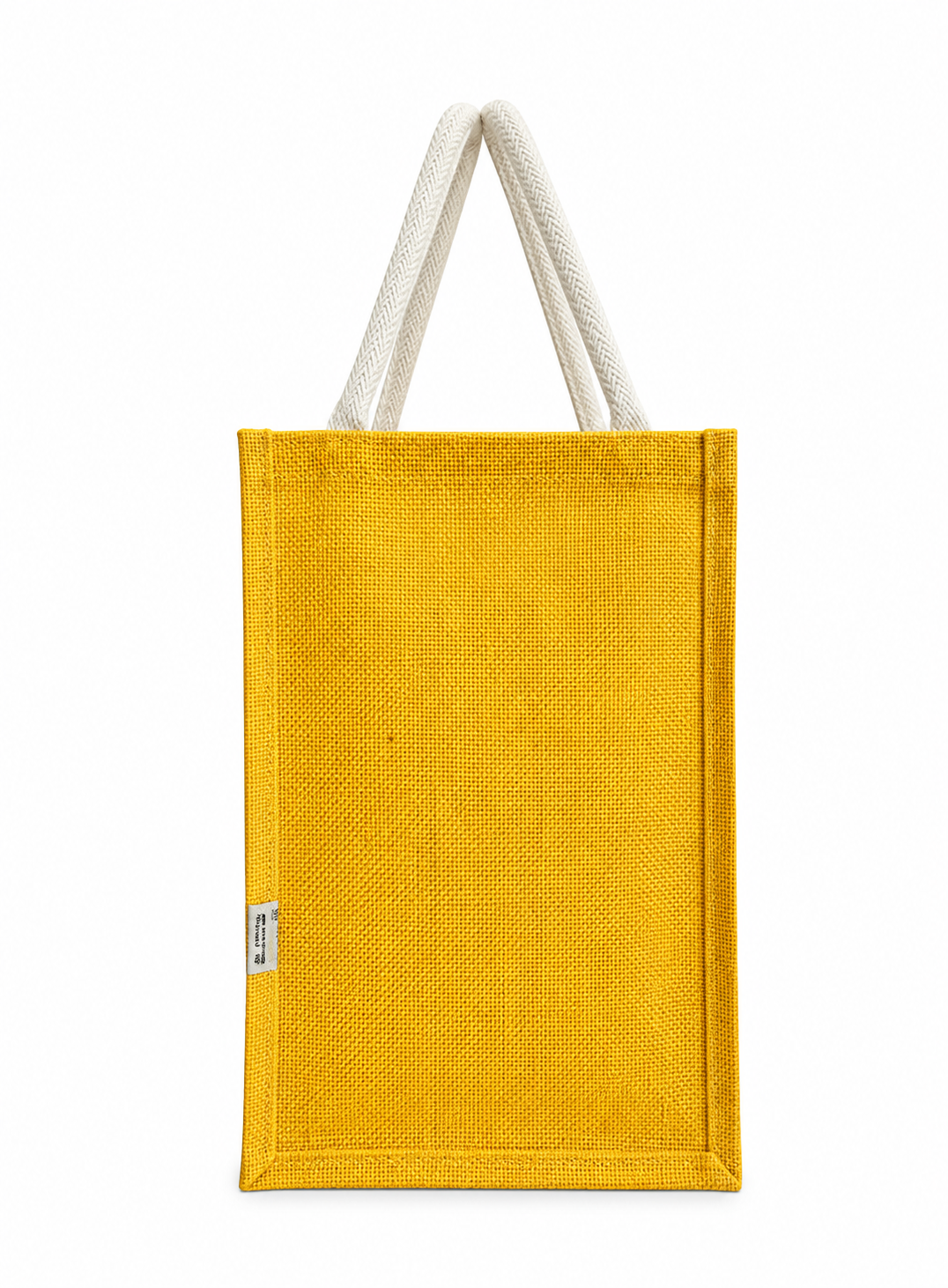 Handmakers Yellow Jute Gift Bags with Silver Lace – Eco-Friendly Reusable Tote for Return Gifts, Shopping & Daily Use – Pack of 10