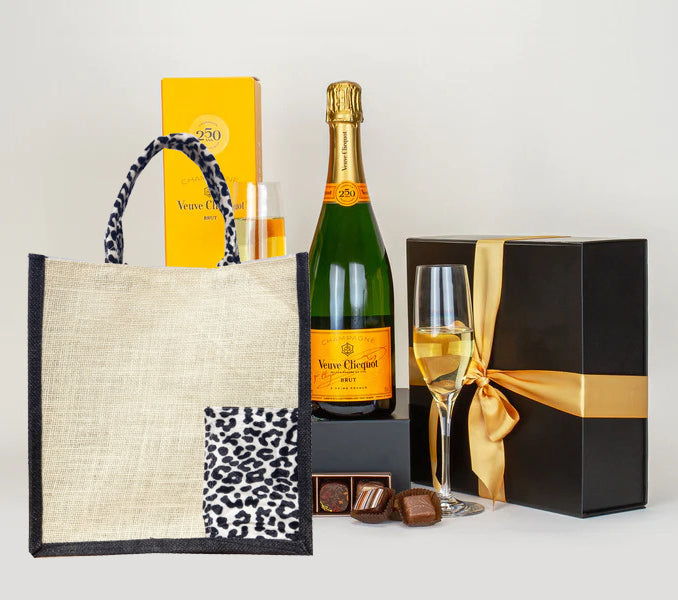 Handmakers Leopard Print Jute Gift Bag with Bow – Eco-Friendly Reusable Lunch & Gift Tote for Women, Stylish & Durable