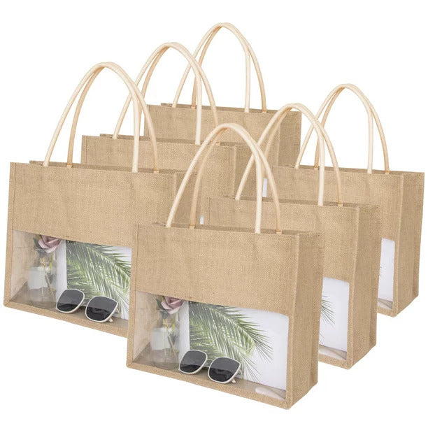 Transparent jute bags sale