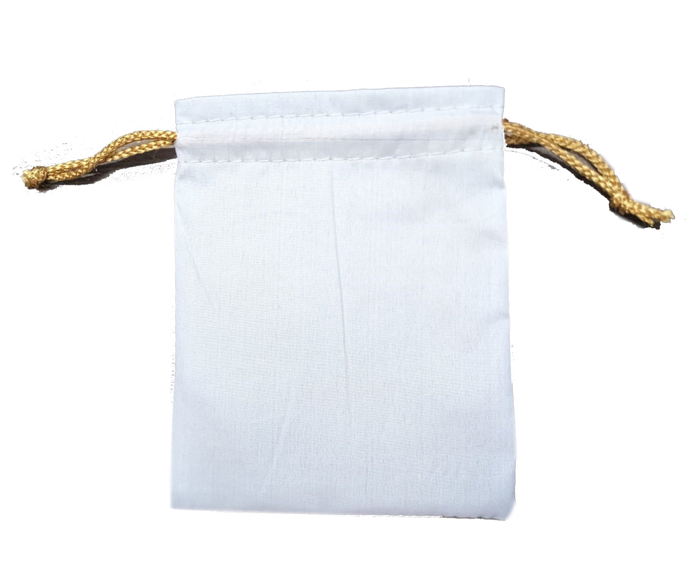 Handmakers Multicolor Ganesh Print Cotton White Potli Bags 5X7inch Pack of 10