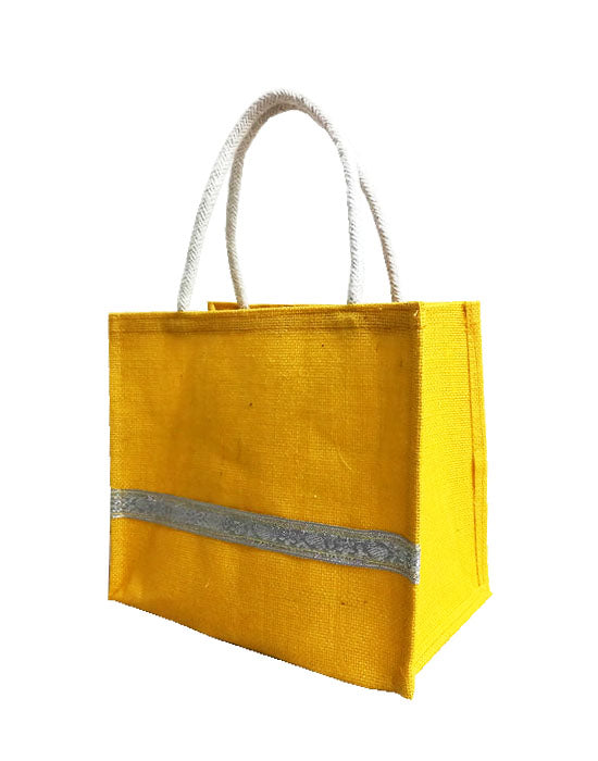 Lace Design for Multi-Purpose use, for Office/College/School, Return Gift, Shopping/Grocery Bag, Eco Friendly Jute Bag for Men, Women and Kids