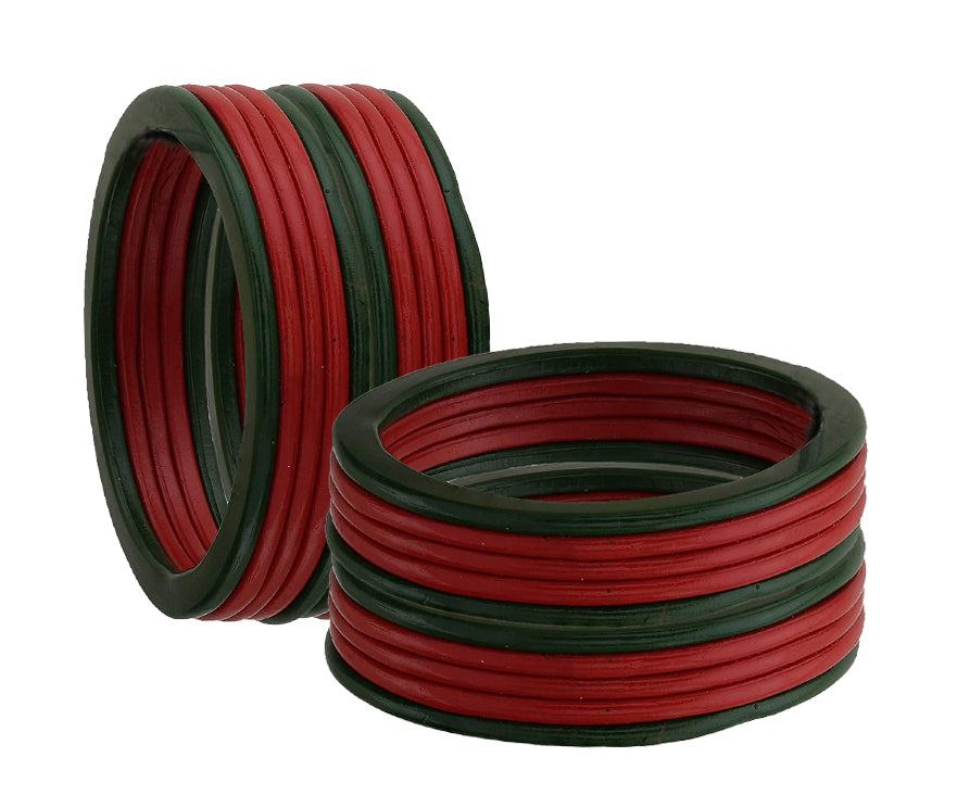 Red And Green In Traditional Color Lac Bangles