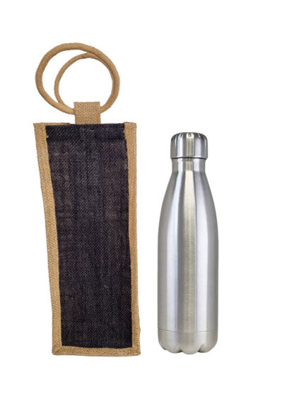 Handmakers Jute Beige Water Bottle bag for office (pack of 2)