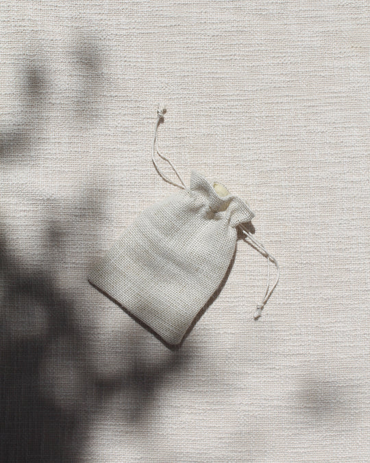Handmakers Jute potli pouch with white beige color for gift pouch (set of 15)