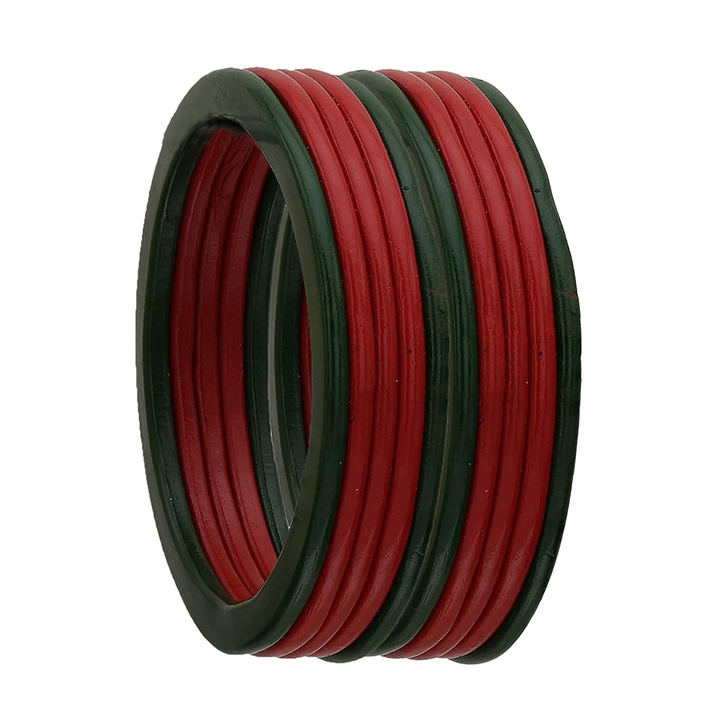 Red And Green In Traditional Color Lac Bangles
