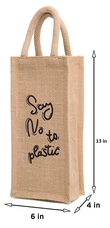 Handmakers Jute Beige Water Bottle Bags for 1 ltr (Set of 2)
