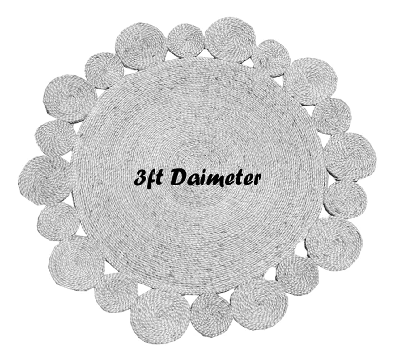 Handmaker! Jute Beige area rug with outer circle