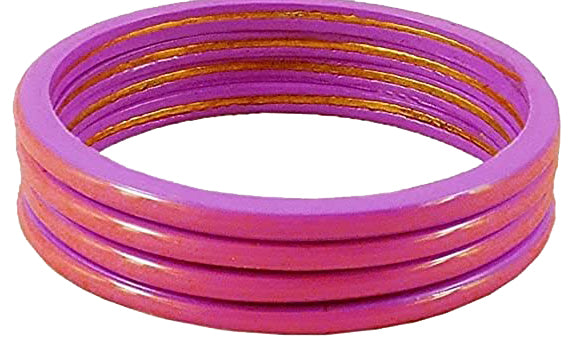 Handmakers ! Rajasthani Plain Pink Lac Bangles set of 8