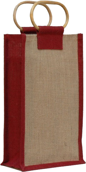 Natural pure Jute Handbags and bottle bags With Red Color