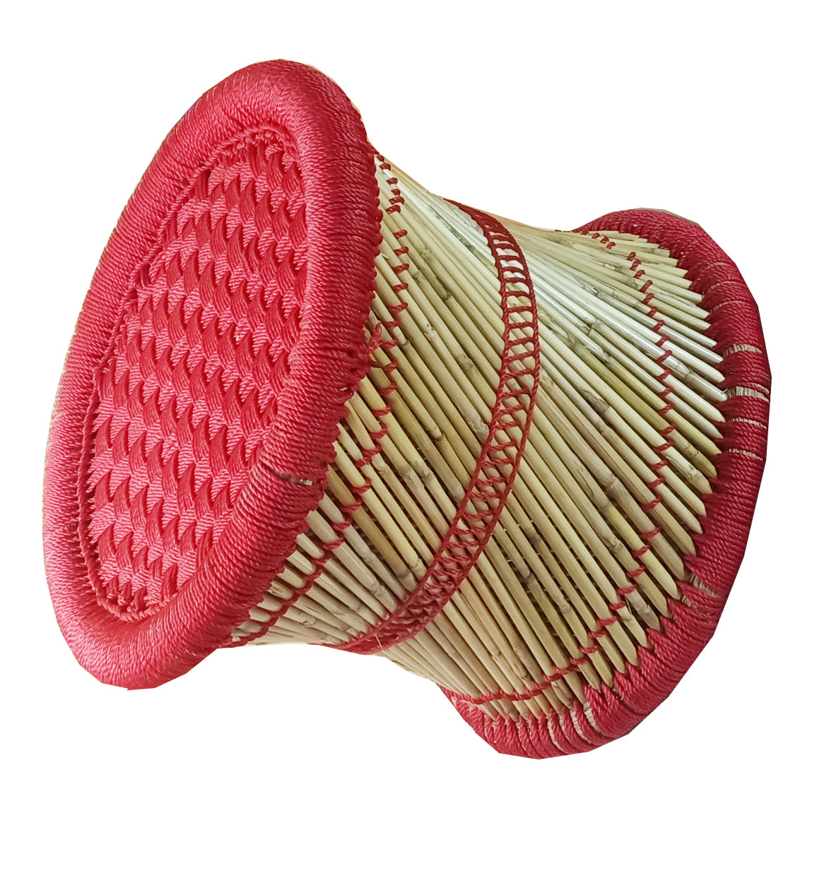 Handmakers red bamboo stool for out door furniture