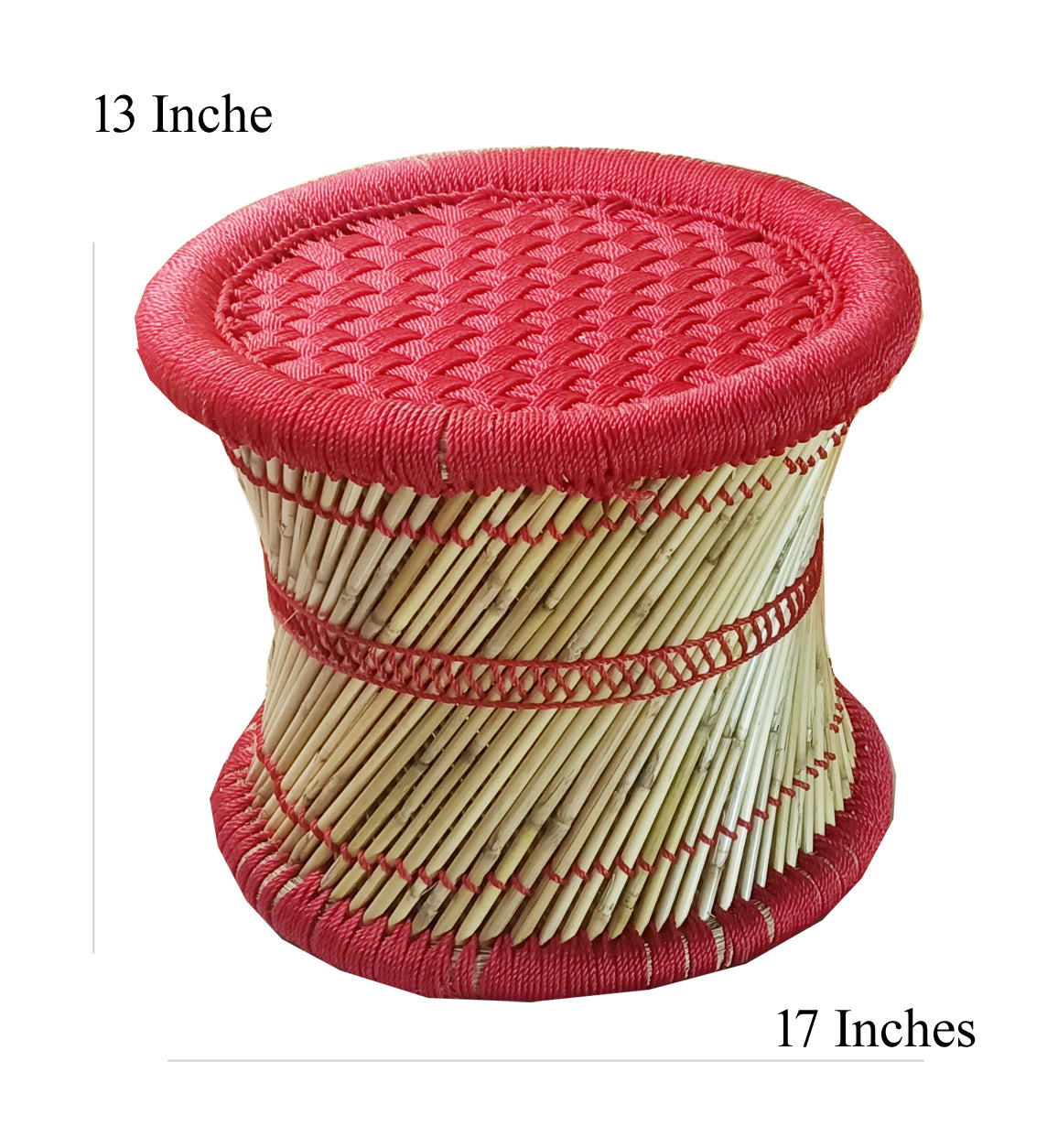 Handmakers red bamboo stool for out door furniture
