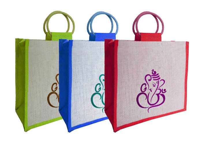 Handicraft Multipurpose Ganesha Print Jute Gift