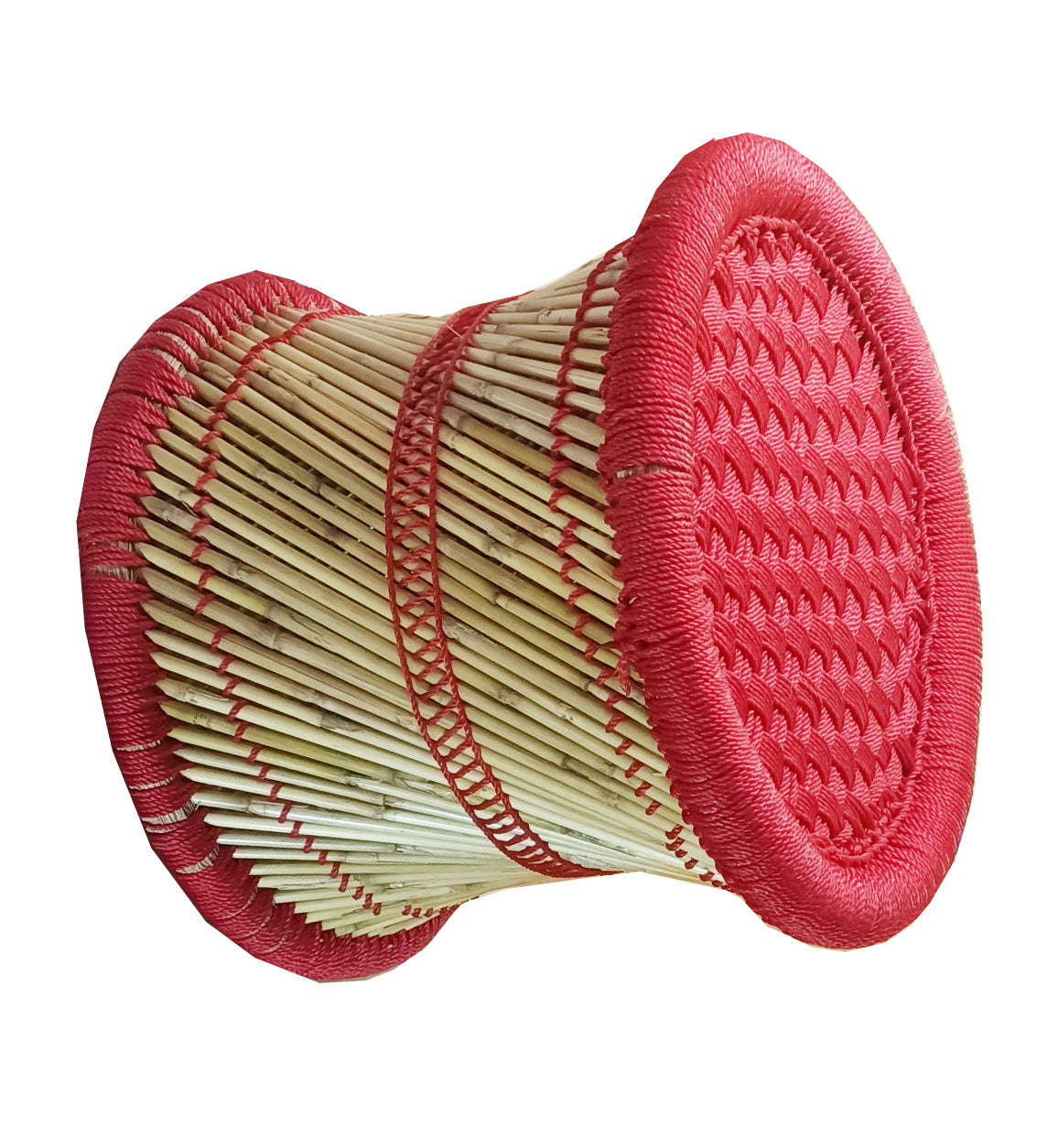 Handmakers red bamboo stool for out door furniture