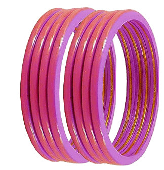 Handmakers ! Rajasthani Plain Pink Lac Bangles set of 8