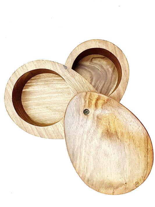Natural Wooden Container Box With Two Compartment