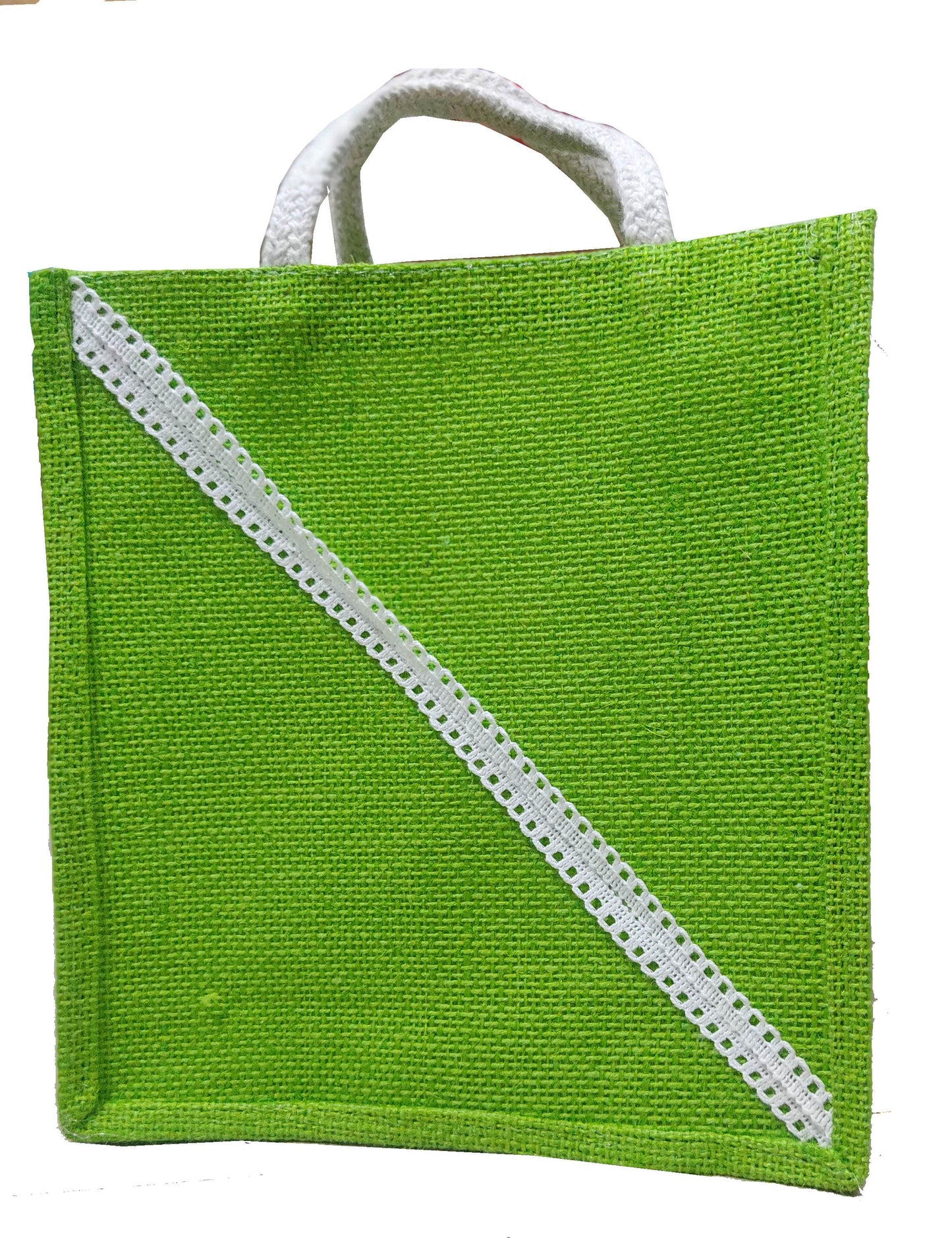 Handmakers Small Jute Gift Bags with Blue Green color for Gifts (Set of 2)