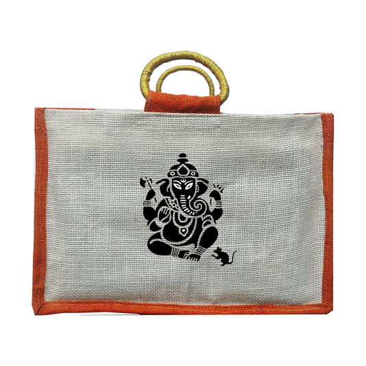 Natural  Jute Bags with Orange Colors for Sweet Box ,Wedding bags (Set of 2)