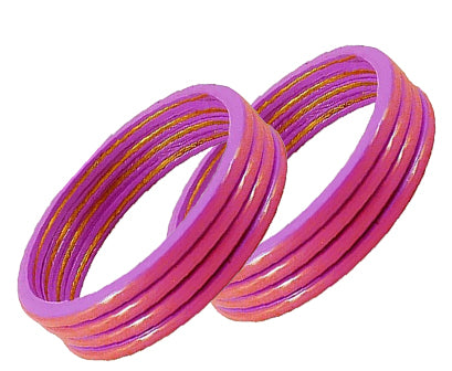Handmakers ! Rajasthani Plain Pink Lac Bangles set of 8