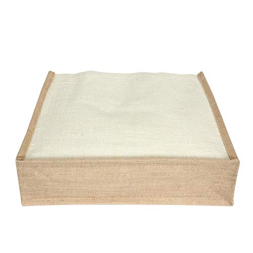 Natural Handmade White and Beige Jute Bag ( 12X16Inch) Set of 2