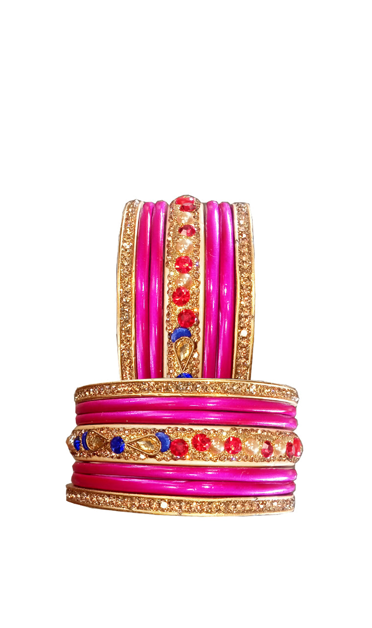Enthic Traditional Rajasthani Bradal And Partywear Lac Bangles For Women in Yellow Color set of (7+7)