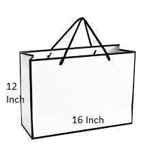 Natural Handmade White and Beige Jute Bag ( 12X16Inch) Set of 2