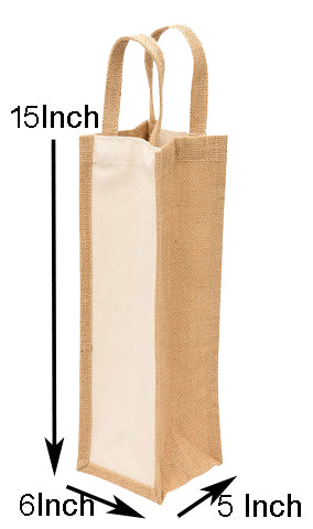 Handmakers Jute Water Bottle Bag with White and Beige color Pack of 2