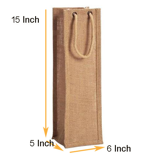 Handmaers Natural Jute Water Bottle bag With Beige for 2 LTR (Set of 2)