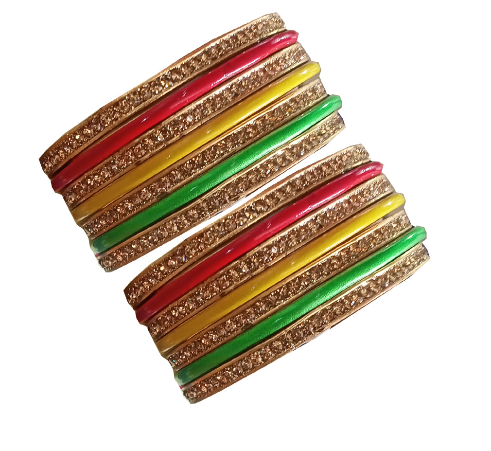 Handmakers ! Jaipuri Traditional Lac Multicolor Bangles set of (7+7)