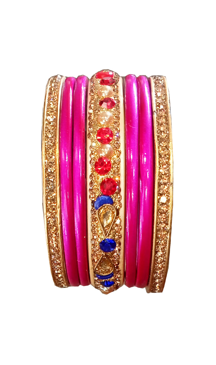 Enthic Traditional Rajasthani Bradal And Partywear Lac Bangles For Women in Yellow Color set of (7+7)