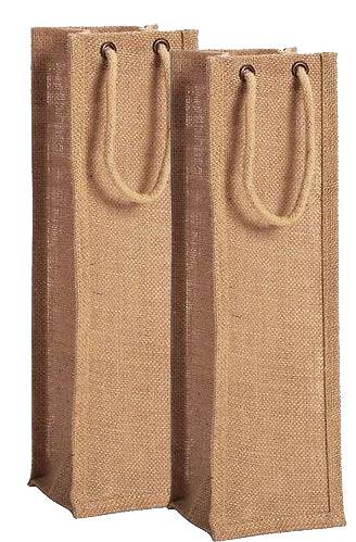 Handmaers Natural Jute Water Bottle bag With Beige for 2 LTR (Set of 2)
