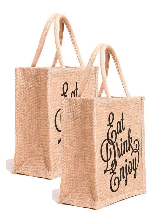 Natural Jute Cloth With Printer (Set of 2)