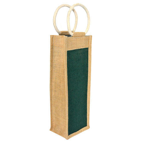 Handmaker Jute Water Bottle Bag for 1LTR with Green Color (Pack of 2)