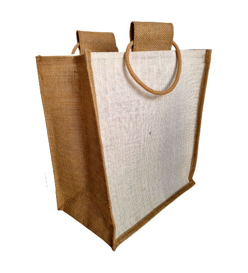 Handmakers Natural Jute 6 Wine Bottle Bags set of 2
