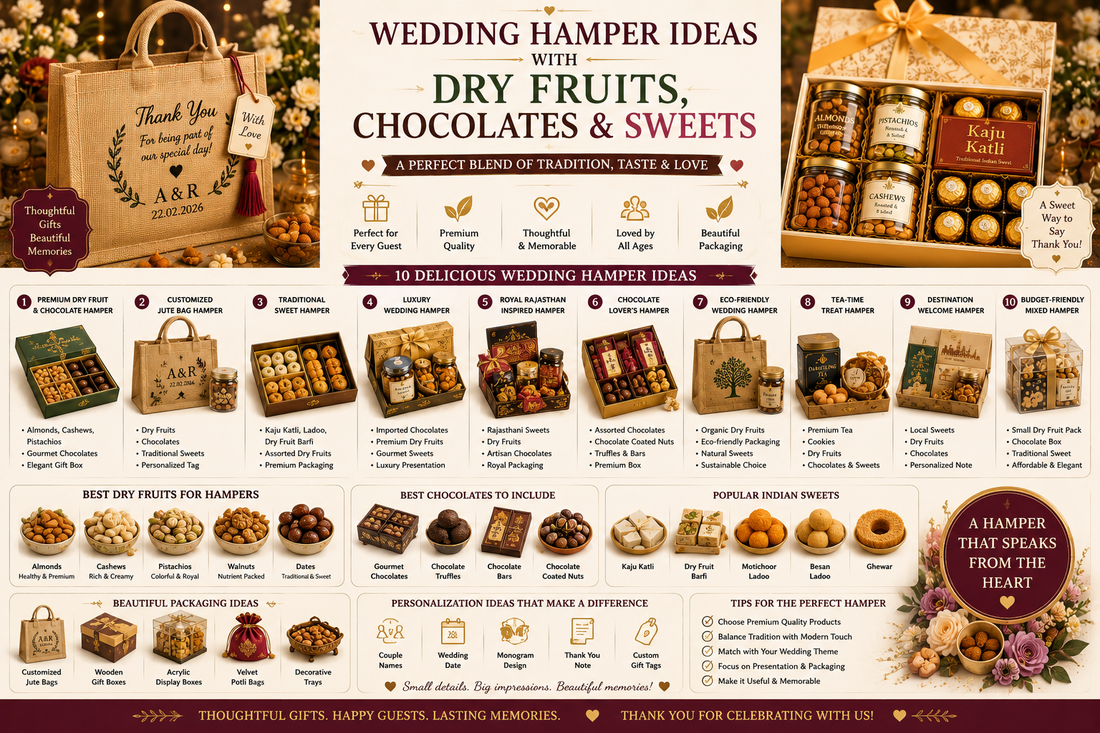 Wedding Hamper Ideas with Dry Fruits, Chocolates &amp; Sweets