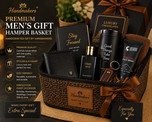 Premium Men's Gift Hamper Basket | Handcrafted Gift by Handmakers