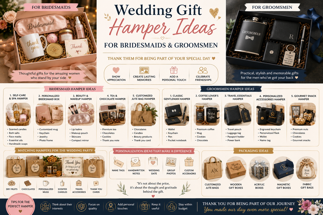Wedding Gift Hamper Ideas for Bridesmaids and Groomsmen