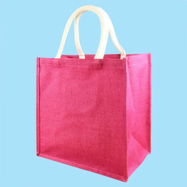 "Seamless Style & Utility: Jute/Burlap Tote Bag with Canvas Pocket in Port Blair"