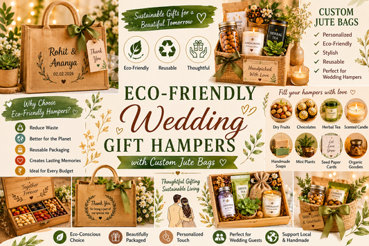 Eco-Friendly Wedding Gift Hampers with Custom Jute Bags