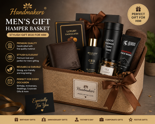 Handmakers Men's Gift Hamper Basket | Stylish Gift Box for Him