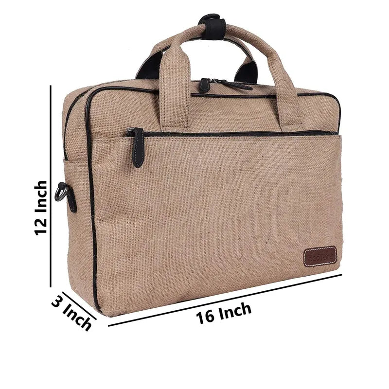 jute laptop side bag