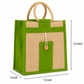 Natural Jute Cloth Handbag With Green and Beige ( Set of 2)